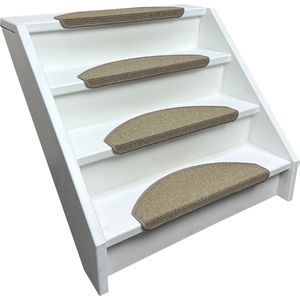 15 Trapmatten Sisal Look Halve maantjes beige 62x19x3,5