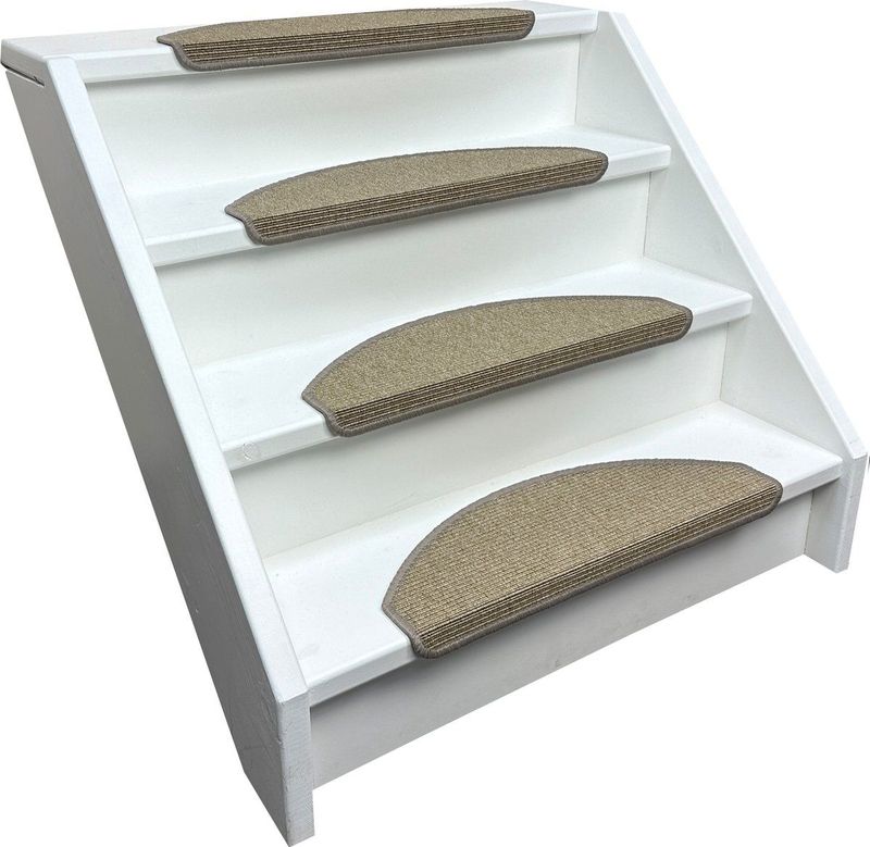 15 Trapmatten Sisal Look Halve maantjes beige 62x19x3,5