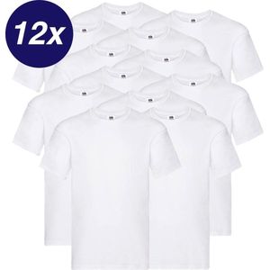 Blanco T-shirts - witte shirts - ronde hals - maat M - 12 pack