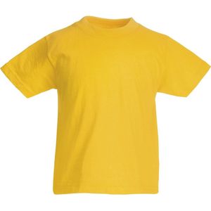 Fruit of the Loom T-shirt Kinderen maat 104 (3-4) 100% Katoen 5 stuks (Geel)