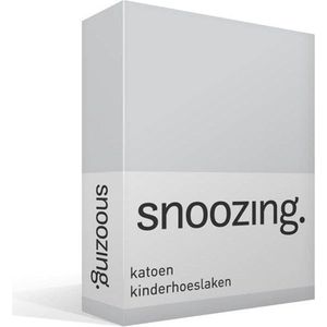 Snoozing Katoen - Kinderhoeslaken - Wiegje - 40x80 cm - Grijs