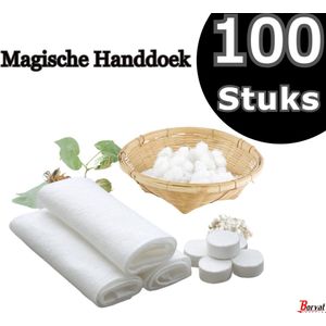 100X Compressed Towels voor Reis of Onderweg - Travel Towel - Handdoek - Gecomprimeerde doekjes - In Tablet vorm