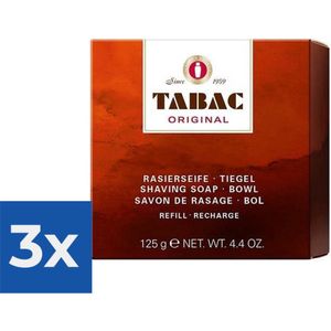 Tabac Scheerzeep - 125 g - Navulling - Voordeelverpakking 3 stuks