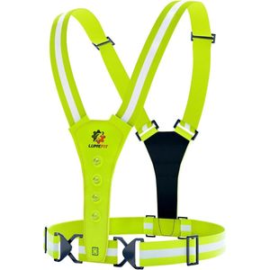 Reflecterend Hardloopvest voor Veiligheid - Verstelbare Gele Veiligheidskleding voor Buitenactiviteiten