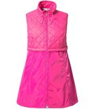 MIAMODA MIAMODA - Dames - lange doorgestikte bodywarmer doorgestikte en geweven stof - Hibiscusrood - Maat 42