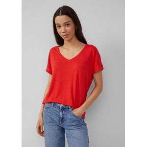 T-shirt - Zacht - Linnenmix - V-hals - Vleermuismouwen