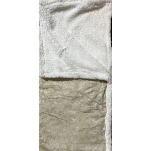 leuke warme fleece plaid BEIGE 150 x 200 met extra schaap zijde