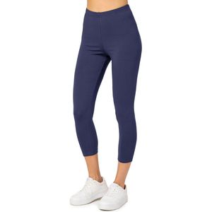 Merry Style MS-MS10-199-LE Dames Capri Leggings - Sport - Vrijetijdsbroek - 3/4 Lengte - Katoen - Sporbroek - Yogabroek - Marineblauw - XS