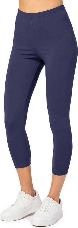 Merry Style MS-MS10-199-LE Dames Capri Leggings - Sport - Vrijetijdsbroek - 3/4 Lengte - Katoen - Sporbroek - Yogabroek - Marineblauw - XS
