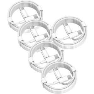USB C naar USB C kabel - 1,5 Meter Oplaadkabel 5x - Geschikt voor o.a. iPhone 15 en 16 / Samsung - USB-C Oplader Kabel - Wit