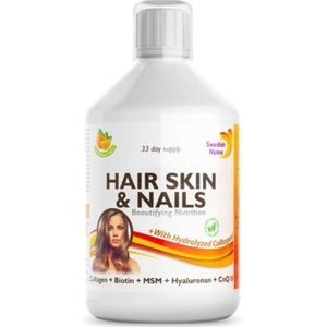 Swedish Nutra Hair Skin & Nails 500ml met gehydroliseerde collageen en Biotin- Vitamin C- Zinc - Gluten-Free- Revitaliseer je haar, huid en nagels !