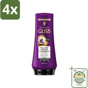 Gliss Conditioner Full Hair Wonder - 200 ml - Voordeelverpakking - 4 stuks - Haarstructuur - Haarbreuk