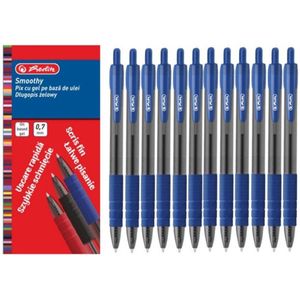 Herlitz Smoothy gelpennen 12-delig blauw schrijfkleur 0.7mm