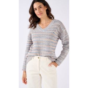 Damart - Trui van voorgevormd garen met streepeffect - Dames - Blauw - XS
