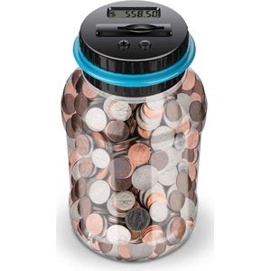 BOTC Digitale Spaarpot - Met Munten Teller - Jongens en meisjes - Cadeau - Transparant