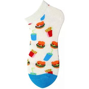 Akyol - Sokken | Eten sokken - 35-39 - wit- fast food - valentijn cadeau -valentijn - burger sokken - sinterklaas cadeau sokken - friet sokken- sokken - fast food sokken-sokken met eten erop -kerst cadeau sokken - hamburger sokken - grappige sokken