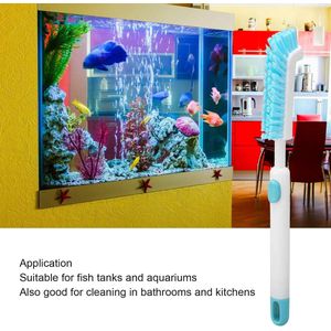 Aquariumreinigingsborstel Met Hoge Dichtheid En 180 Graden Uitschuifbare Handgreep - PET-haren Met Gemiddelde Hardheid Voor Het Verwijderen Van Algen In Aquariums