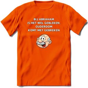 Bij abraham is het wel gebleken T-Shirt | Grappig Abraham 50 Jaar Verjaardag Kleding Cadeau | Dames – Heren - Oranje - 3XL