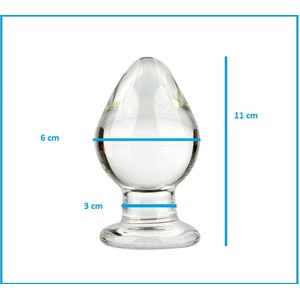 Buttplug kristalglas - anaalplug - anale dildo - Ø 6cm - helder glazen dildo - seksspeelgoed voor mannen en vrouwen