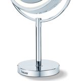 Beurer BS 69 Make-up spiegel - Staand - LED verlichting rondom - Tweezijdig - 5x Vergroting - Rond: doorsnede 17 cm - Incl. netadapter - 3 Jaar garantie