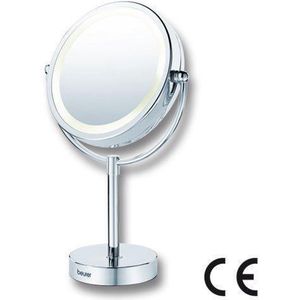 Beurer BS 69 Make-up spiegel - Staand - LED verlichting rondom - Tweezijdig - 5x Vergroting - Rond: doorsnede 17 cm - Incl. netadapter - 3 Jaar garantie