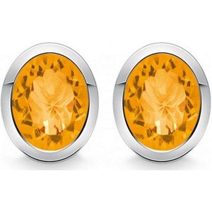 Quinn - zilveren oorstekers met citrien - 036811911