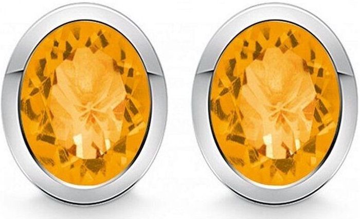 Quinn - Oorknopjes - Zilver - Citrien - Model 036811911