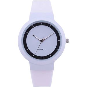 Siliconen horloge - dames polshorloge - duidelijke - WIT strakke en elegante horloge