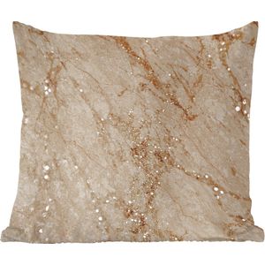 Sierkussens - Kussentjes Woonkamer - 40x40 cm - Marmer - Bruin - Luxe