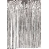 Set van 4x stuks deurgordijnen folie zilver 100 x 200 cm - Oud en nieuw/glitter party/Disco feestartikelen versiering