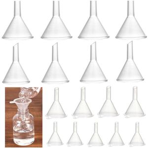 Allecto Plus - Mini-trechter set van 40 transparante kunststof trechters voor parfum en specerijen - Reis mini-trechter set in 4 maten