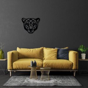 Houten Dierenkop • Houten Tijger • Dierenkop Tijger • Extra Groot • Zwart MDF • Houten Dier • Wandecoratie