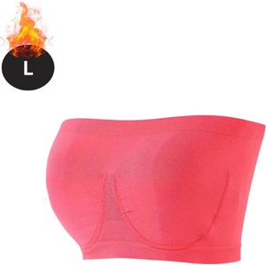 Livano BH Zonder Beugel - Zonder Bandjes - Push-up Bh's - Comfort Beha - Comfortabel - Sterk - Yoga - Dames - Rood - Maat S