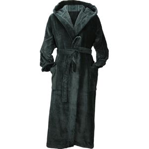 ARTG Robezz - DeLuxe - Velours Badjas met Capuchon - Zwart - Very Black - Maat XXL - (2XL)