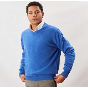 Osborne Knitwear Trui met V hals - Sweater heren in Lamswol - Pullover Heren - River - 4XL