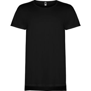 Zwart unisex T-shirt 'Collie' met lange taille merk Roly maat L