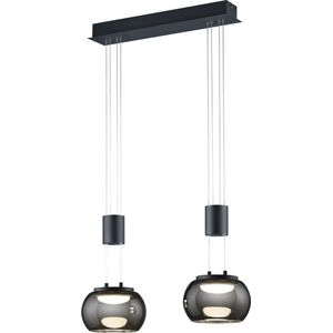 LED Hanglamp - Hangverlichting - Torna Maliba - 16W - 2-lichts - Warm Wit 3000K - Dimbaar - Rechthoek - Mat Zwart - Aluminium