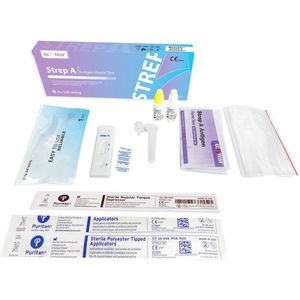 Strep A Sneltest - Zelftest voor Streptokokken A - Test voor Keelpijn/Infectie - Resultaat Binnen 5 Minuten