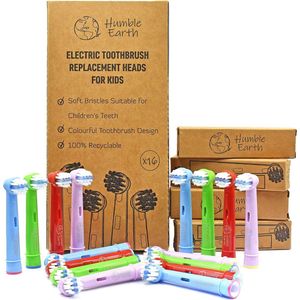 Recyclebare Tandenborstelkoppen voor Kinderen - Zachte Haren en Kleurrijke Ringen