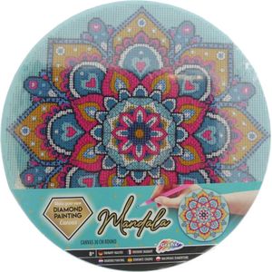 Grafix Diamond Painting Rond 30 cm Mandala Blauw