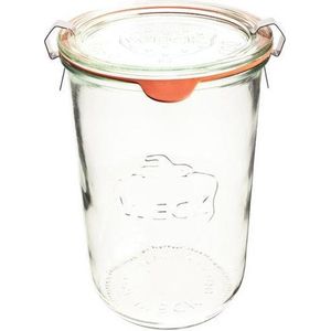 Weck STORT glas met deksel (750ml) 3/4L 6 stuks met glasdeksel zonder ring en inmaakklemmen