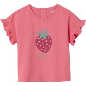Babyshirt - Pastelgeel - Met Ruches aan de Mouwen - Fruitmotief