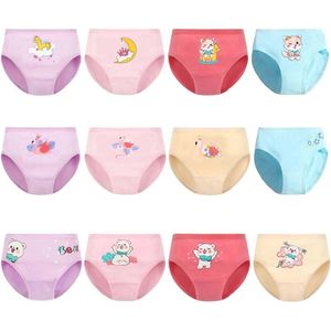 Pak van 12 boxers voor meisjes - Katoenen ondergoed voor 2-9 jaar