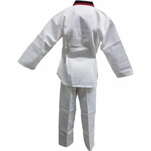 JC Club Taekwondo-pak Poom | WT | Wit / Zwart / rood | band Wit (Maat: 120)