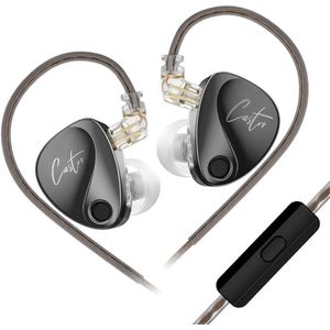 KZ Castor Pro - In-Ear Monitors - IEM - 1 Dynamische + 1 Balanced Driver - Audiofiele Oordoppen - Verwisselbare Kabel - Universele Pasvorm - Grijs