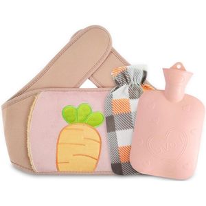 Allecto Premium - Warmwaterzak 3 stuks met hoes van zachte kunstbont - Pijnverlichting voor rug, nek en schouders - Roze