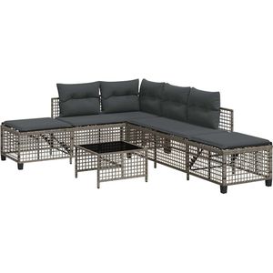 vidaXL 3-delige Loungeset - Poly Rattan - Grijs Loungeset - Tuinmeubels - Lounge Set - Pe Rattan - Outdoor Furniture - Balkonset - Teras Meubel