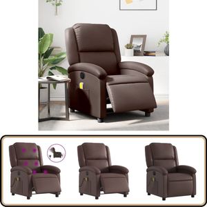 vidaXL Massagestoel Verstelbaar Elektrisch - Kunstleer - Bruin Elektrische Massagestoel - Massagerugsteun - Elektrische Verstelbaarheid - Ergonomische Stoel - Bruine Lounge Stoel