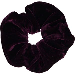 Haarsoires Haarelastiek Scrunchie – Basic – Velvet Stof – Donkerpaars - Haarkrinkel - Haar Elastiek met Stof - Zacht & Haarvriendelijk