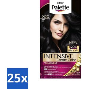 25 x Poly Palette - Haarverf - Zwart 900 - 115ml - Haarverzorging - Glans - Langdurige Kleur - Haarkleur 900 - Poly Palette